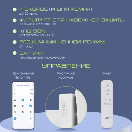 VENTini HRV-60-PLUS (B) скрытое подключение